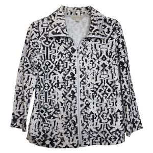 NEW - LAURA ASHLEY - Cotton Blend Gray & Black Full Zip Lightweight Jacket - MP